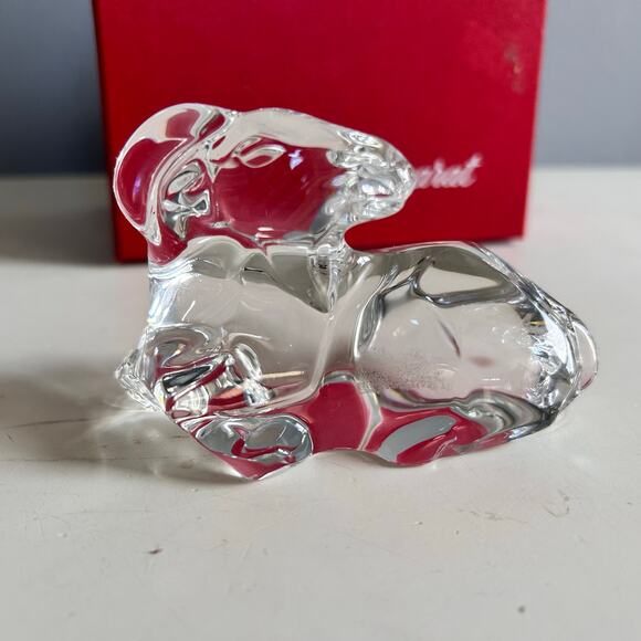 Baccarat Crystal Glass Ram Figure Chinese Zodiac Year of the Ram W/Box - Picture 1 of 11